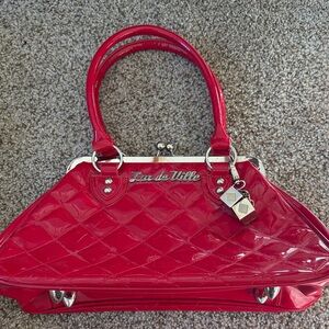 Lux de Ville Glossy Red Satchel
